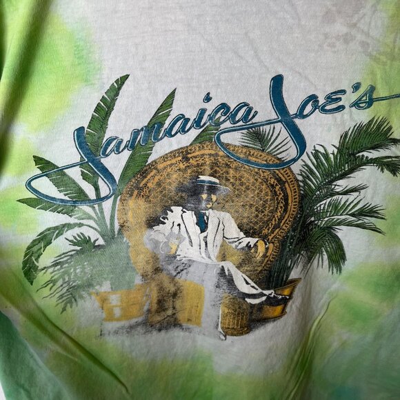 Vintage 90s Jamaica Joe's T Shirt Womens Green White Medium M USA Single Stitch - Picture 4 of 16
